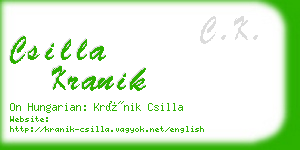 csilla kranik business card